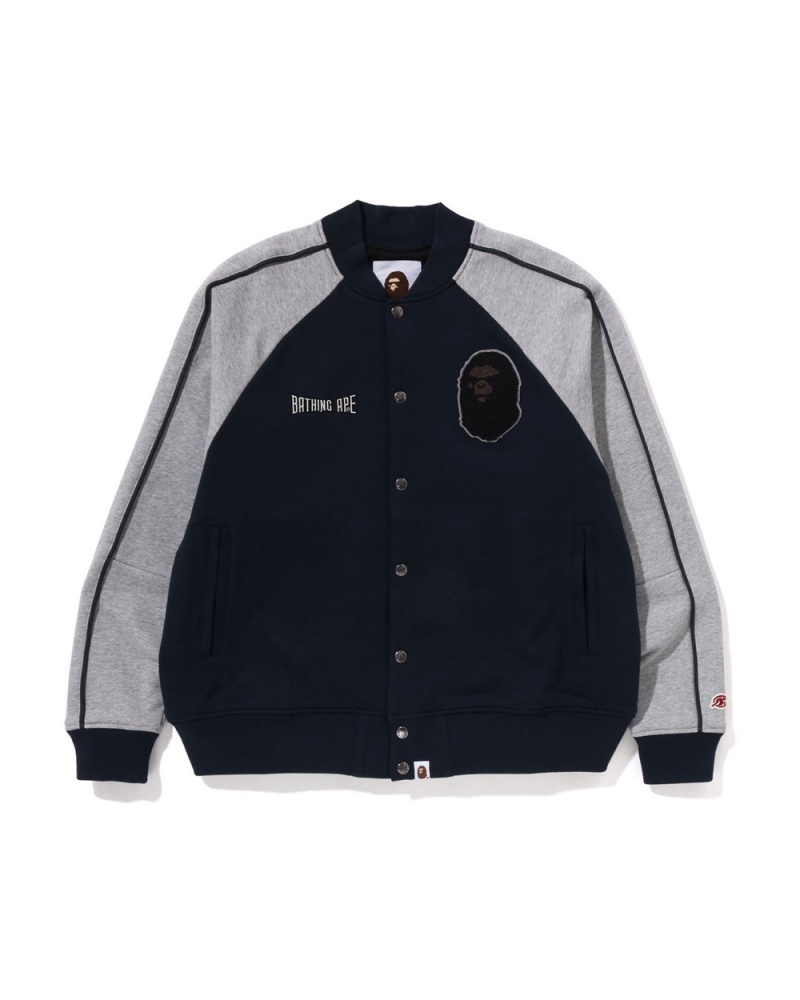 Vestes Bape Sweat Varsity Bleu Marine Bleu Homme | ZMF-67637956